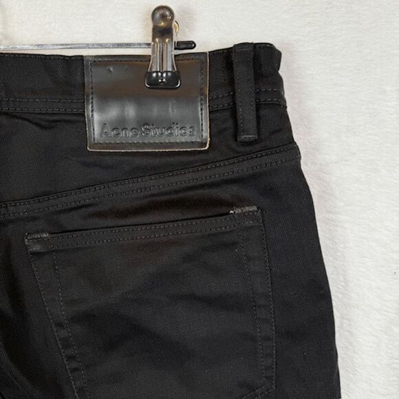 ACNE Studios River Stay Black Men's Cropped Black Stretch Jeans Size 31 - Picture 6 of 13